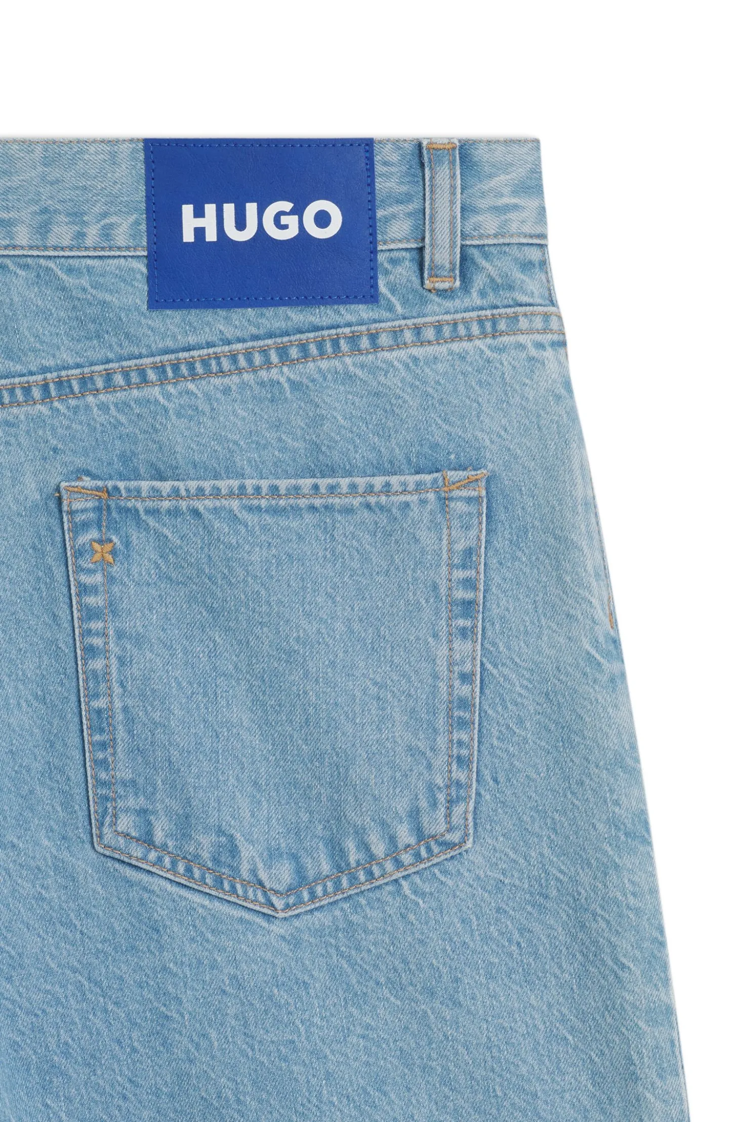 Blaue Straight-Fit Shorts aus Vintage-Denim