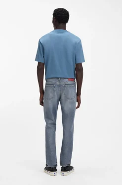 Blaue Tapered-Fit Jeans aus bequemem Stretch-Denim