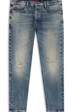Blaue Tapered-Fit Jeans aus Stretch-Denim