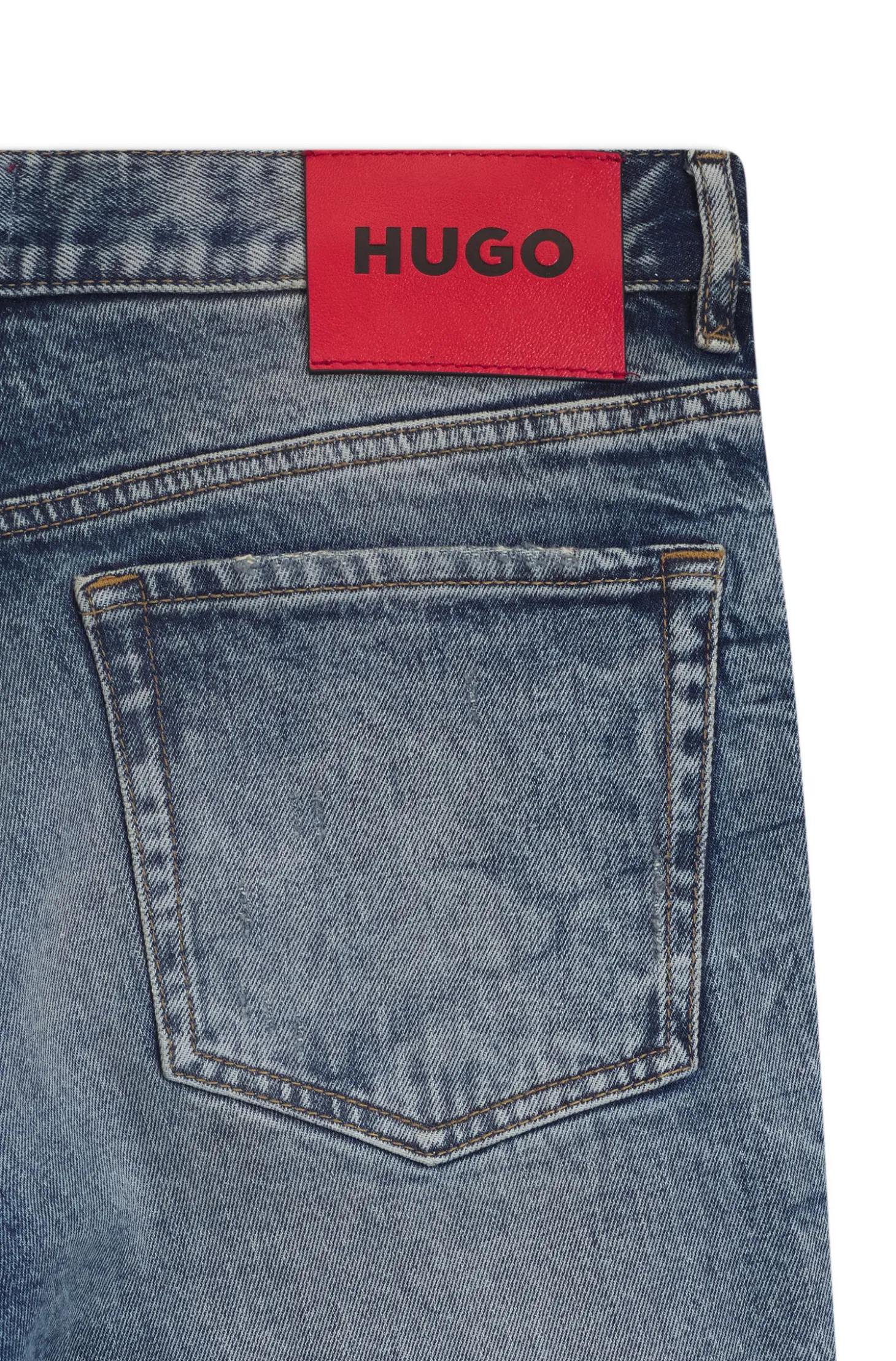 Blaue Tapered-Fit Jeans aus Stretch-Denim