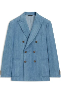 Blazer aus italienischer Baumwolle mit Spitzrevers