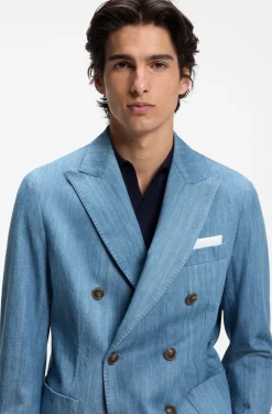 Blazer aus italienischer Baumwolle mit Spitzrevers
