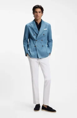 Blazer aus italienischer Baumwolle mit Spitzrevers