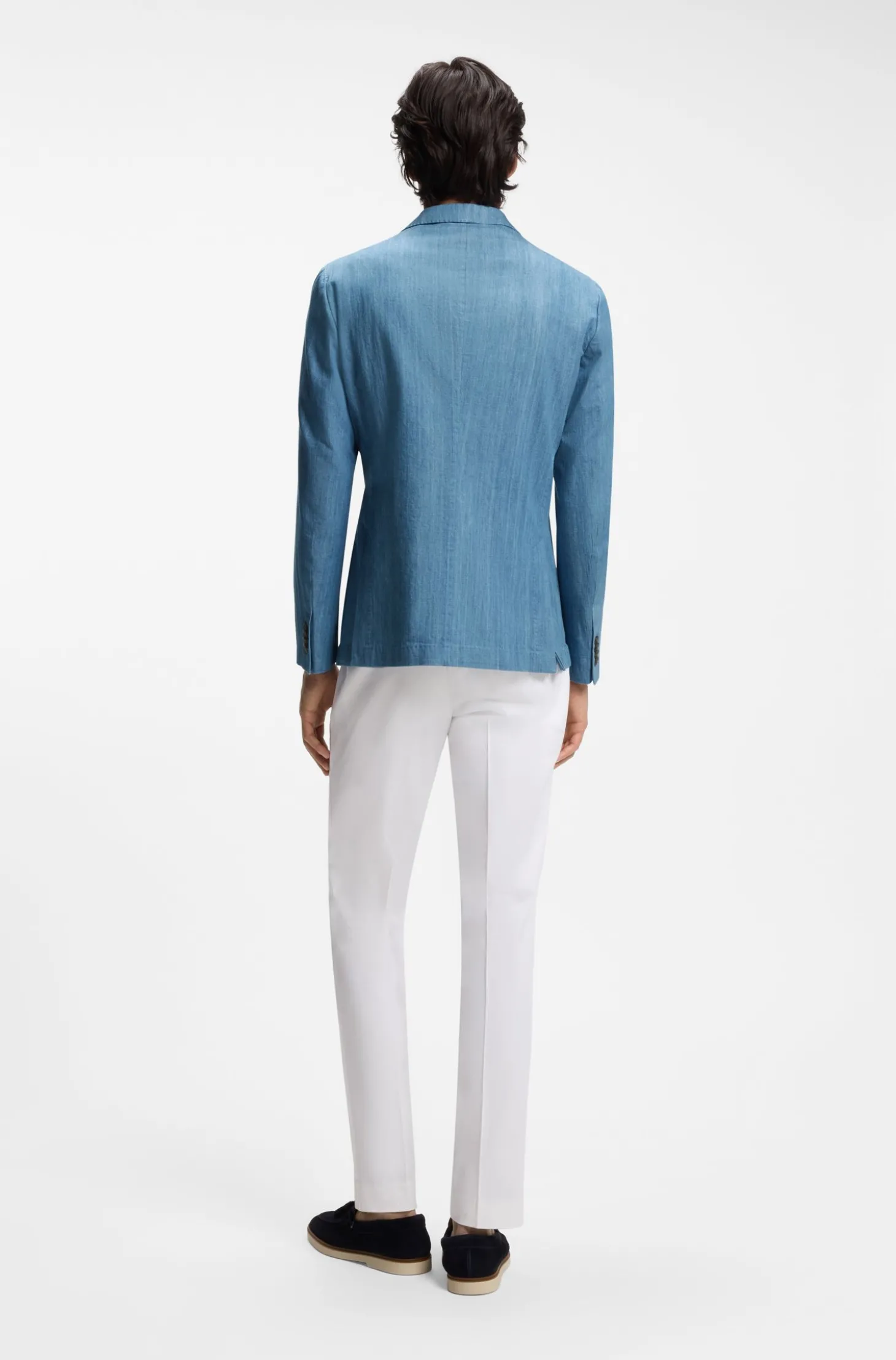 Blazer aus italienischer Baumwolle mit Spitzrevers