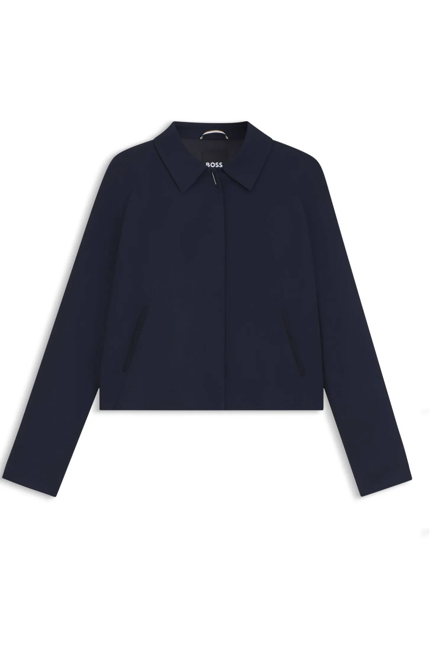 Blazer aus Krepp mit verdecktem Verschluss