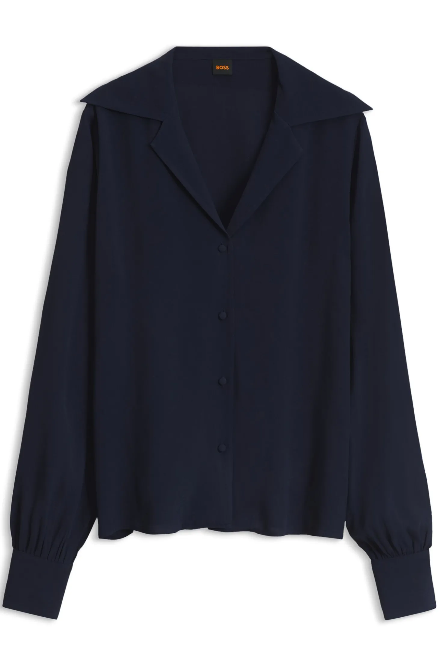 Bluse aus Crêpe de Chine mit V-Ausschnitt