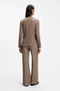 Bluse aus Stretch-Seide mit gerafften Details