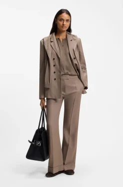 Bluse aus Stretch-Seide mit gerafften Details