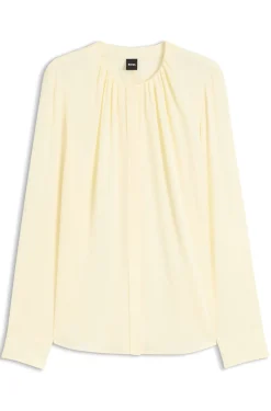 Bluse aus Stretch-Seide mit gerafften Details