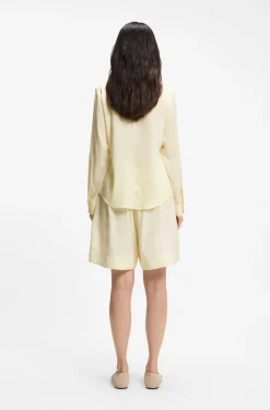 Bluse aus Stretch-Seide mit gerafften Details