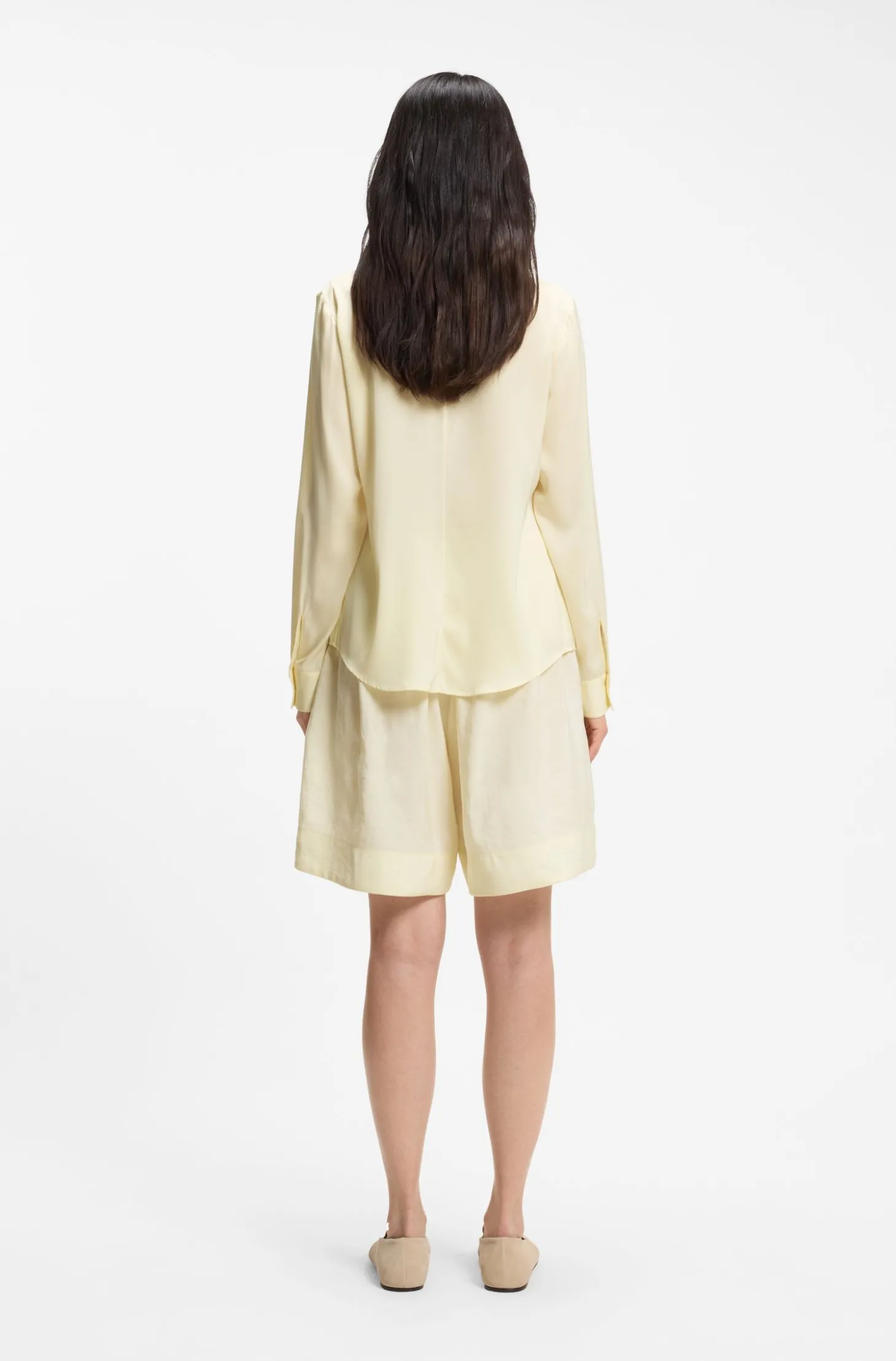 Bluse aus Stretch-Seide mit gerafften Details