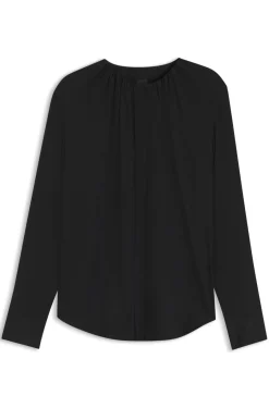 Bluse aus Stretch-Seide mit gerafften Details