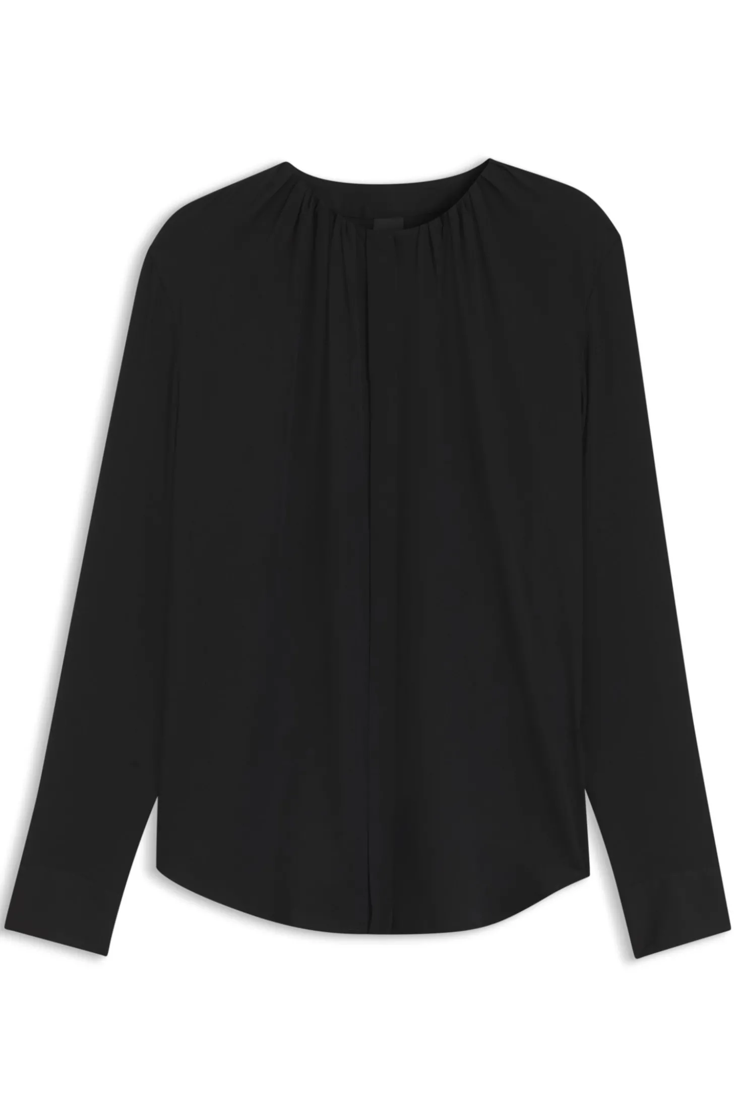 Bluse aus Stretch-Seide mit gerafften Details