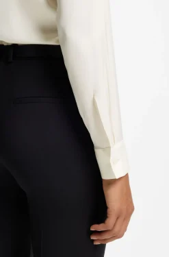 Bluse aus Stretch-Seide mit gerafften Details
