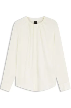Bluse aus Stretch-Seide mit gerafften Details