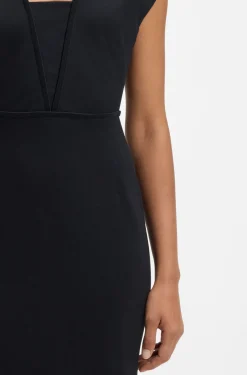 Bodycon-Kleid mit Grosgrain-Besätzen