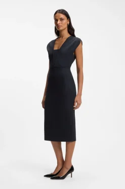 Bodycon-Kleid mit Grosgrain-Besätzen