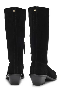 Boots aus Veloursleder mit kubanischem Absatz