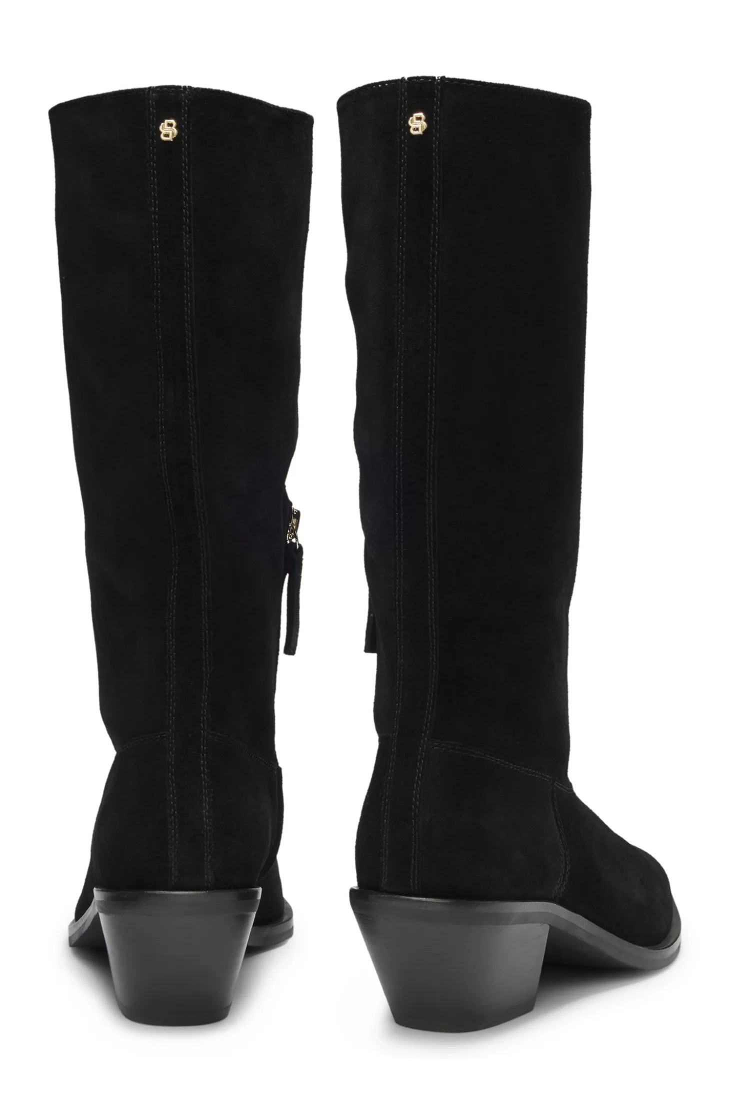 Boots aus Veloursleder mit kubanischem Absatz