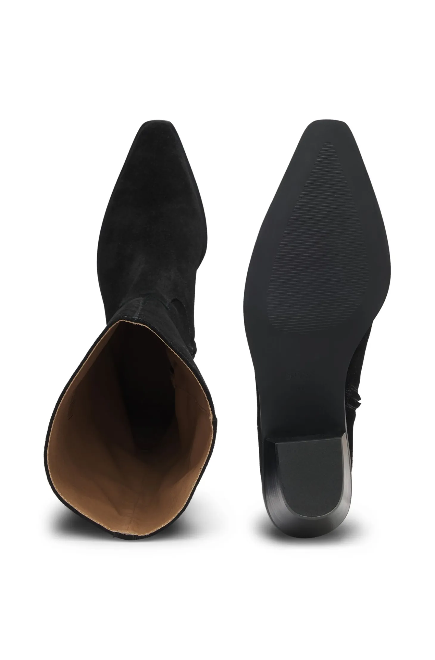 Boots aus Veloursleder mit kubanischem Absatz