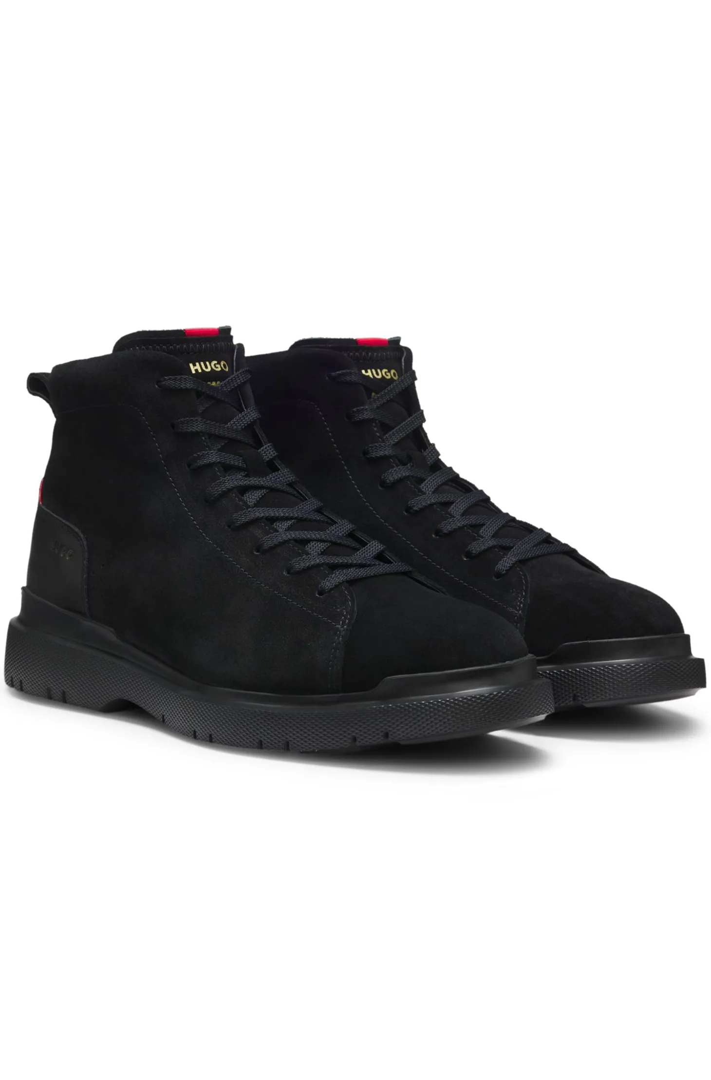 Boots aus Veloursleder mit Leder-Details