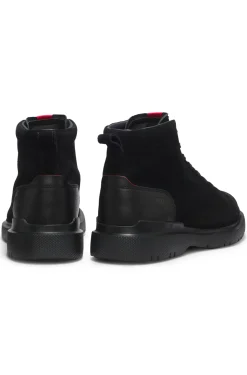 Boots aus Veloursleder mit Leder-Details
