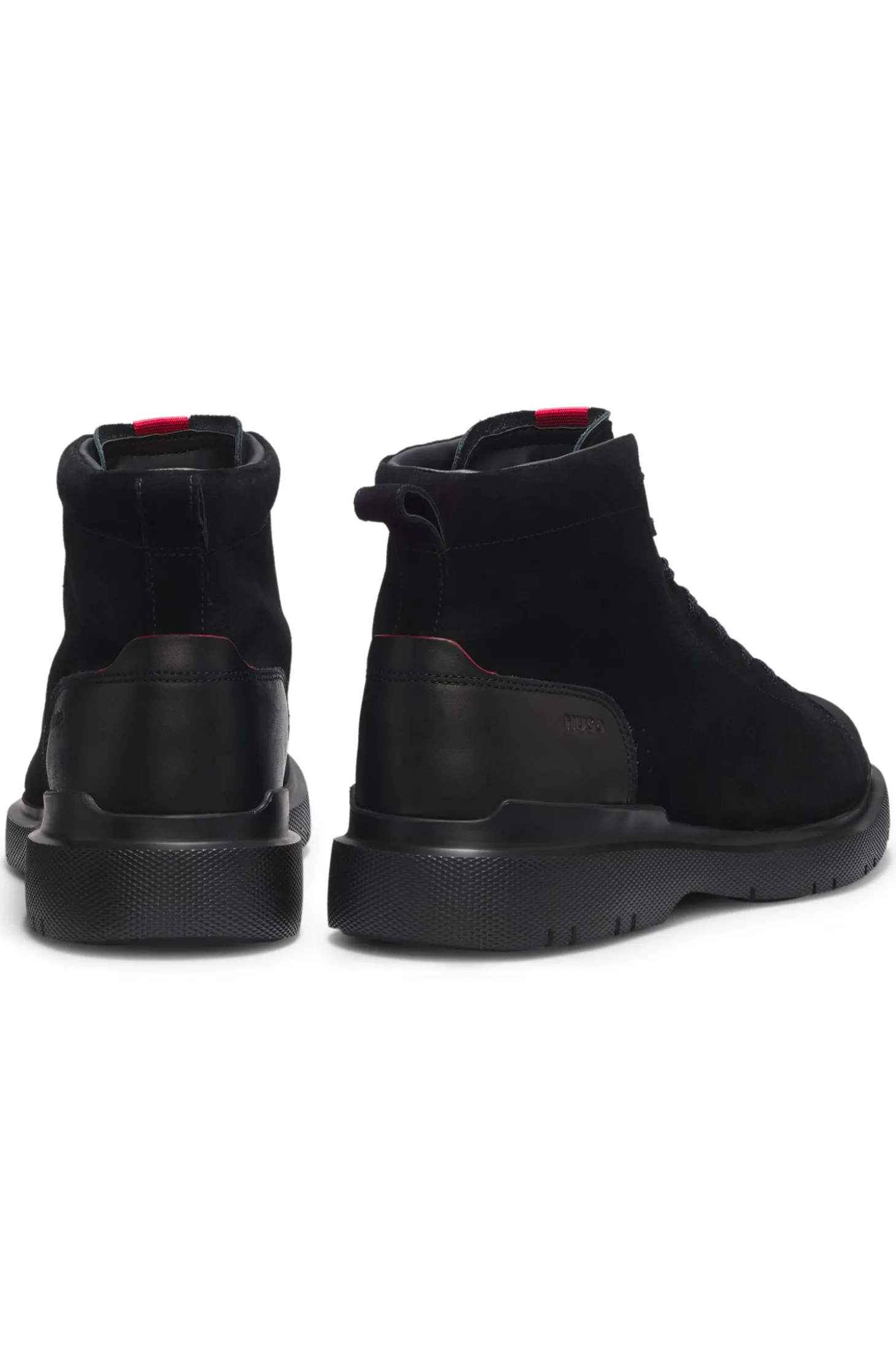 Boots aus Veloursleder mit Leder-Details