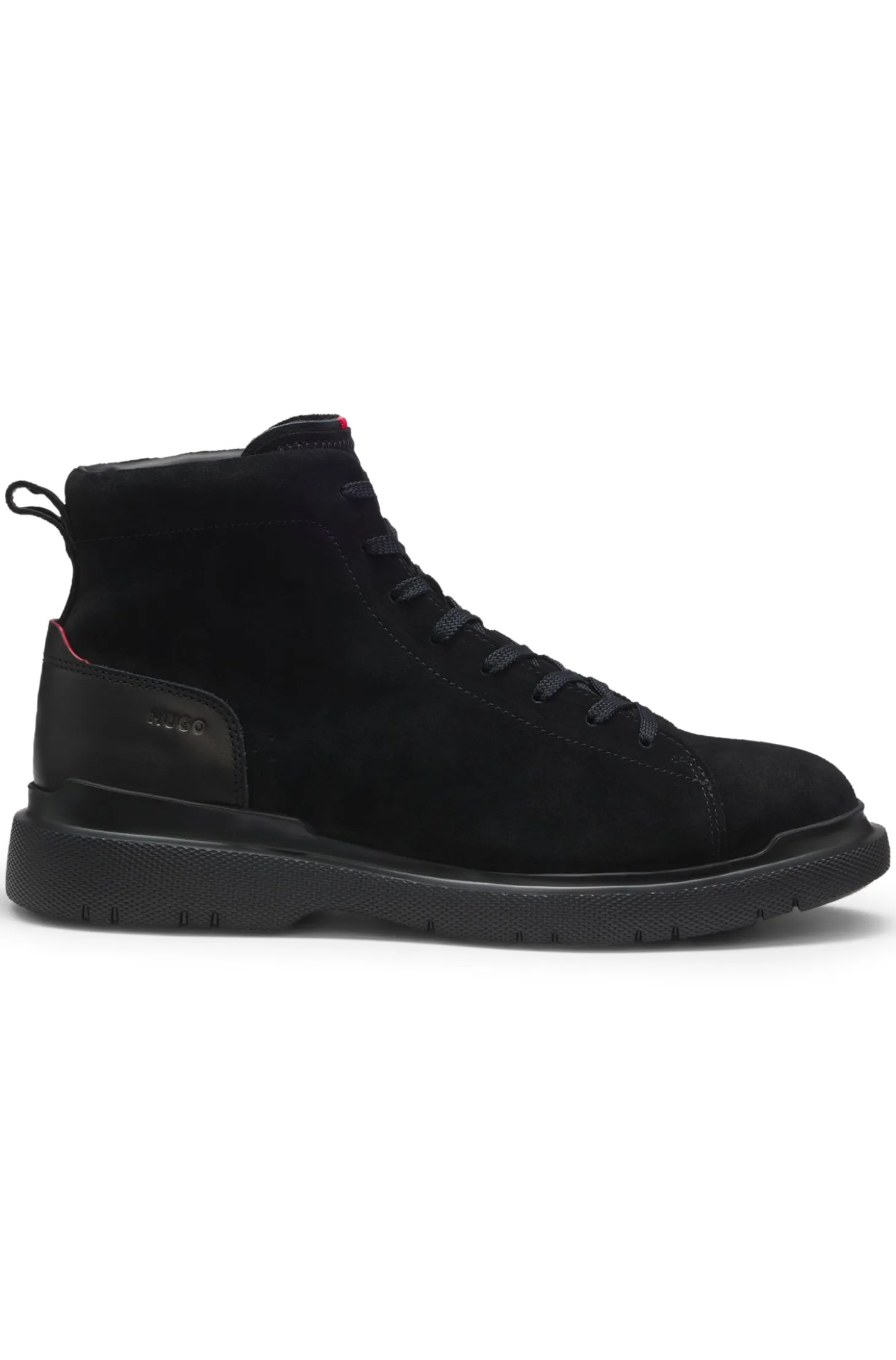 Boots aus Veloursleder mit Leder-Details