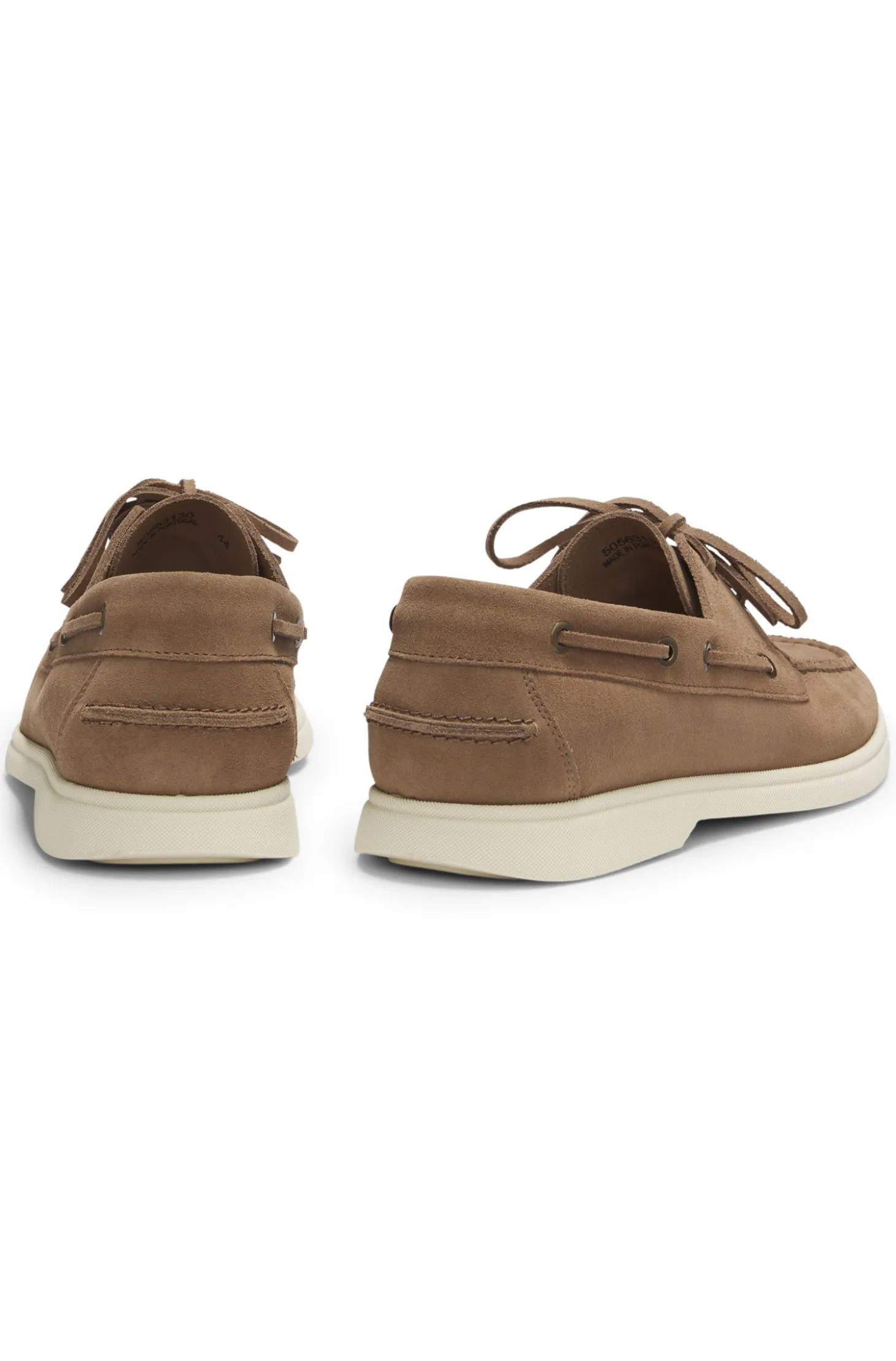 Bootschuhe aus Veloursleder mit Kontrastsohle