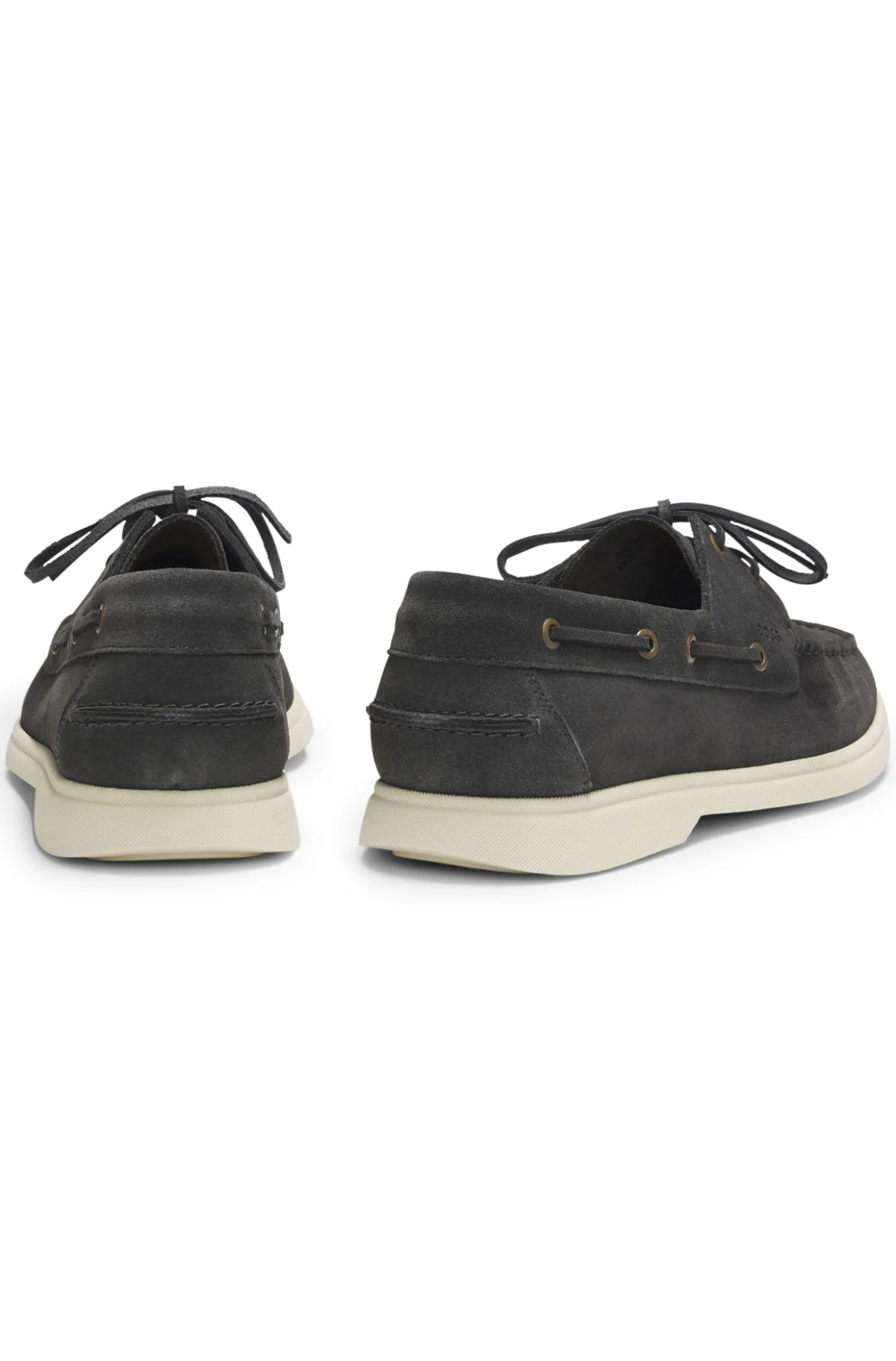 Bootschuhe aus Veloursleder mit Kontrastsohle