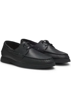 Bootsschuhe aus gewalktem Leder