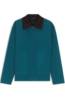 BOSS BY BECKHAM Baumwolljacke mit Kontrastkragen