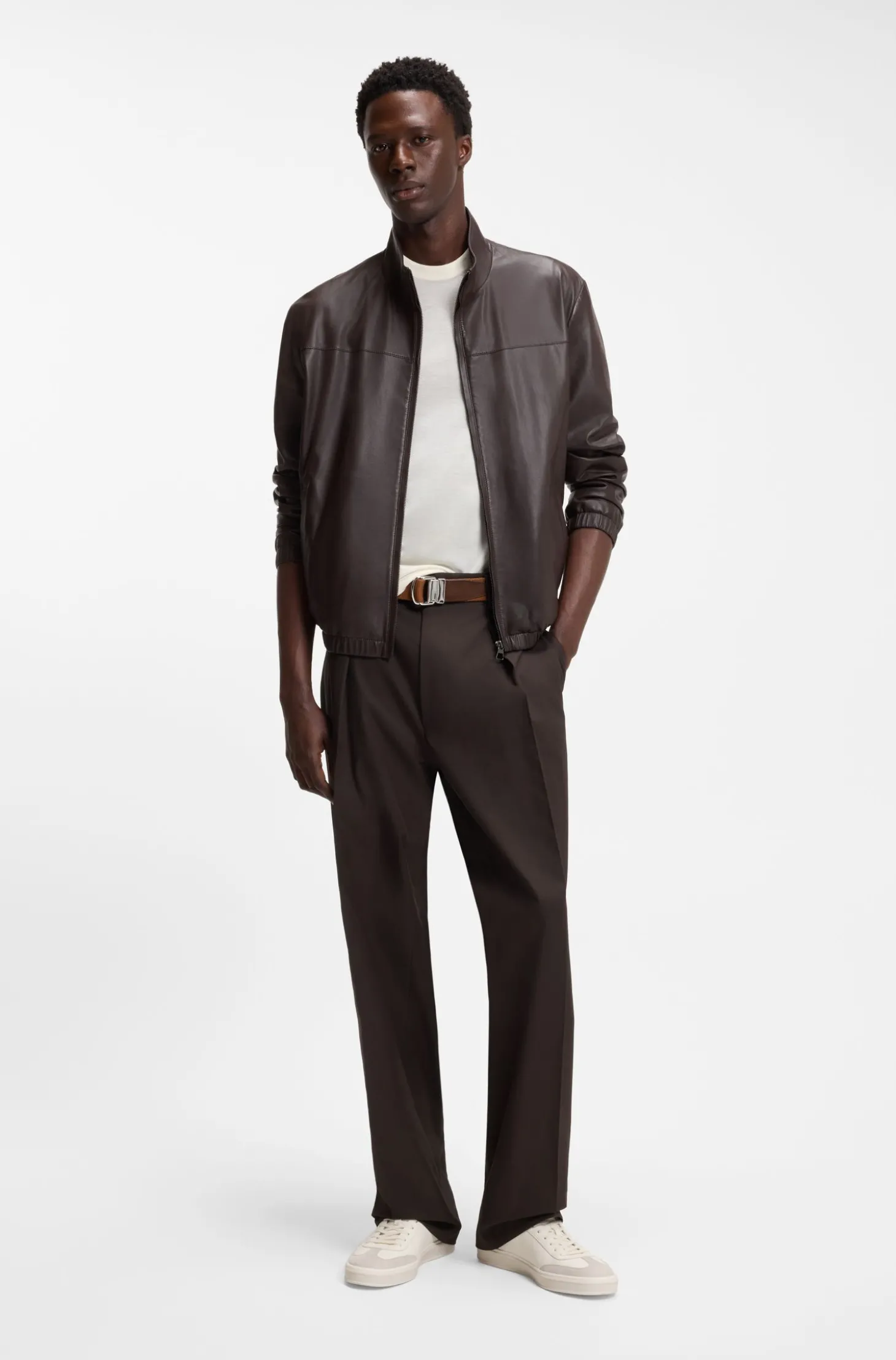 BOSS BY BECKHAM Bundfaltenhose aus Baumwolle