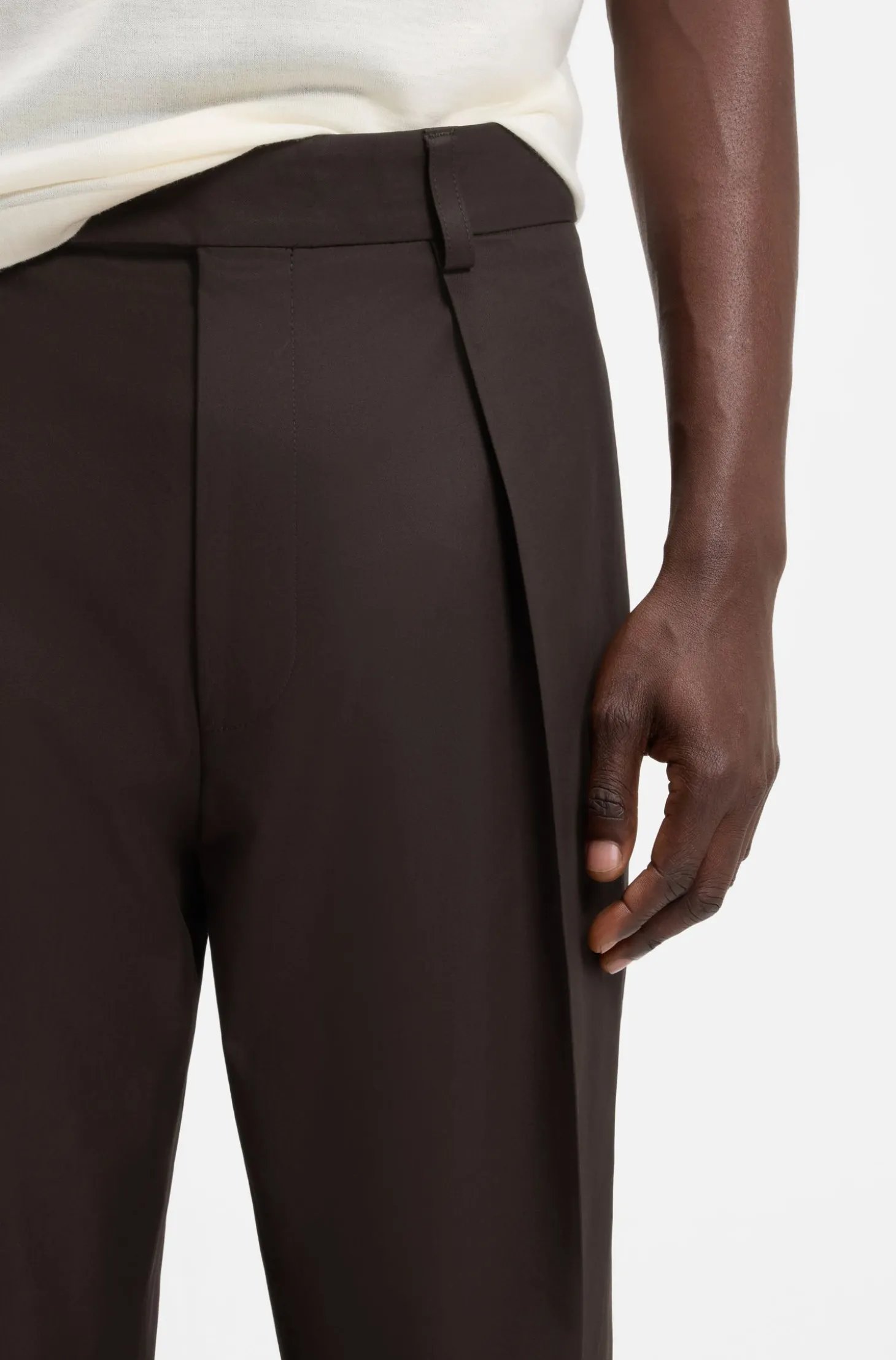 BOSS BY BECKHAM Bundfaltenhose aus Baumwolle