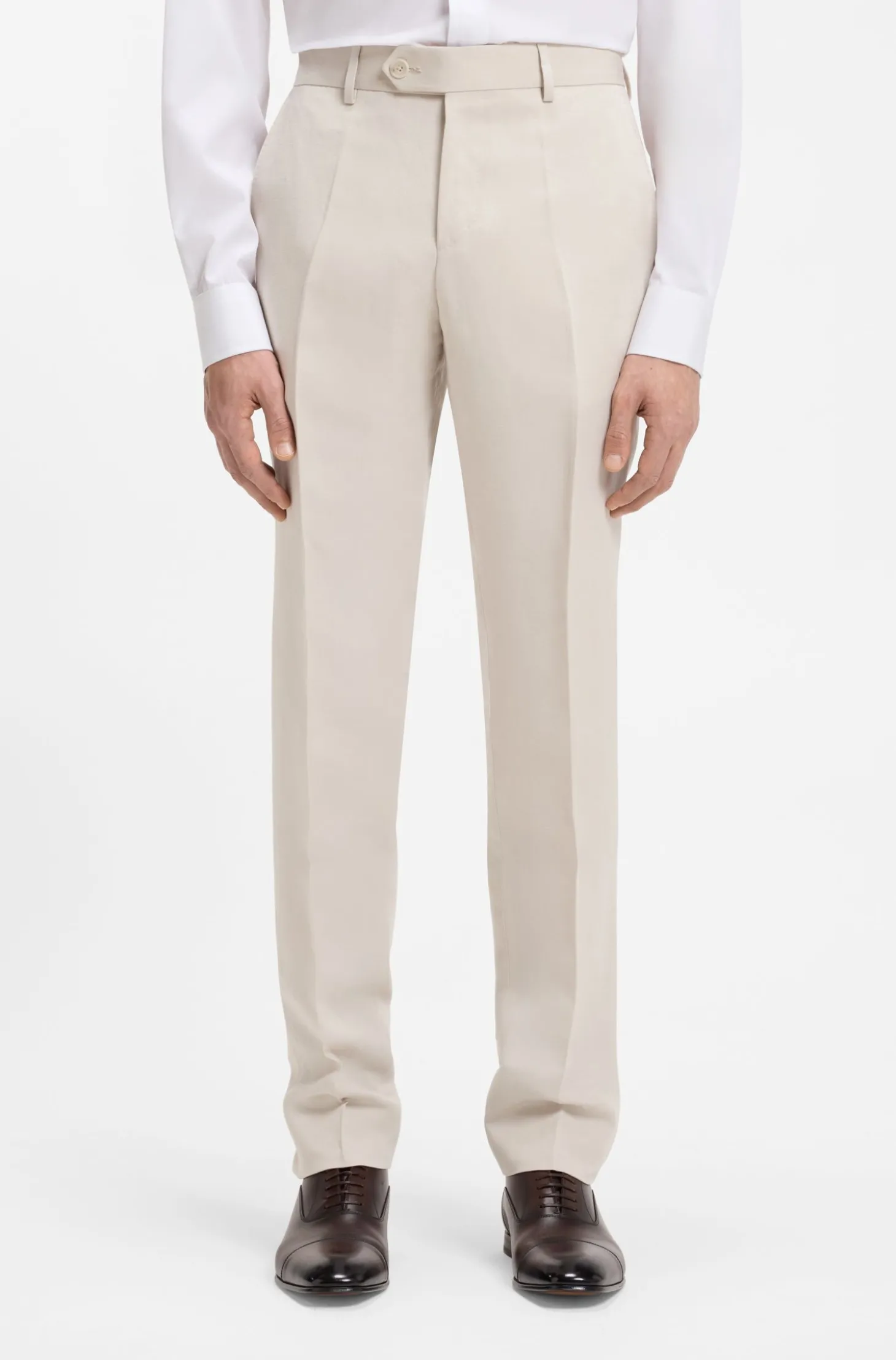 BOSS BY BECKHAM Fein gemusterte Slim-Fit Hose