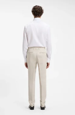 BOSS BY BECKHAM Fein gemusterte Slim-Fit Hose