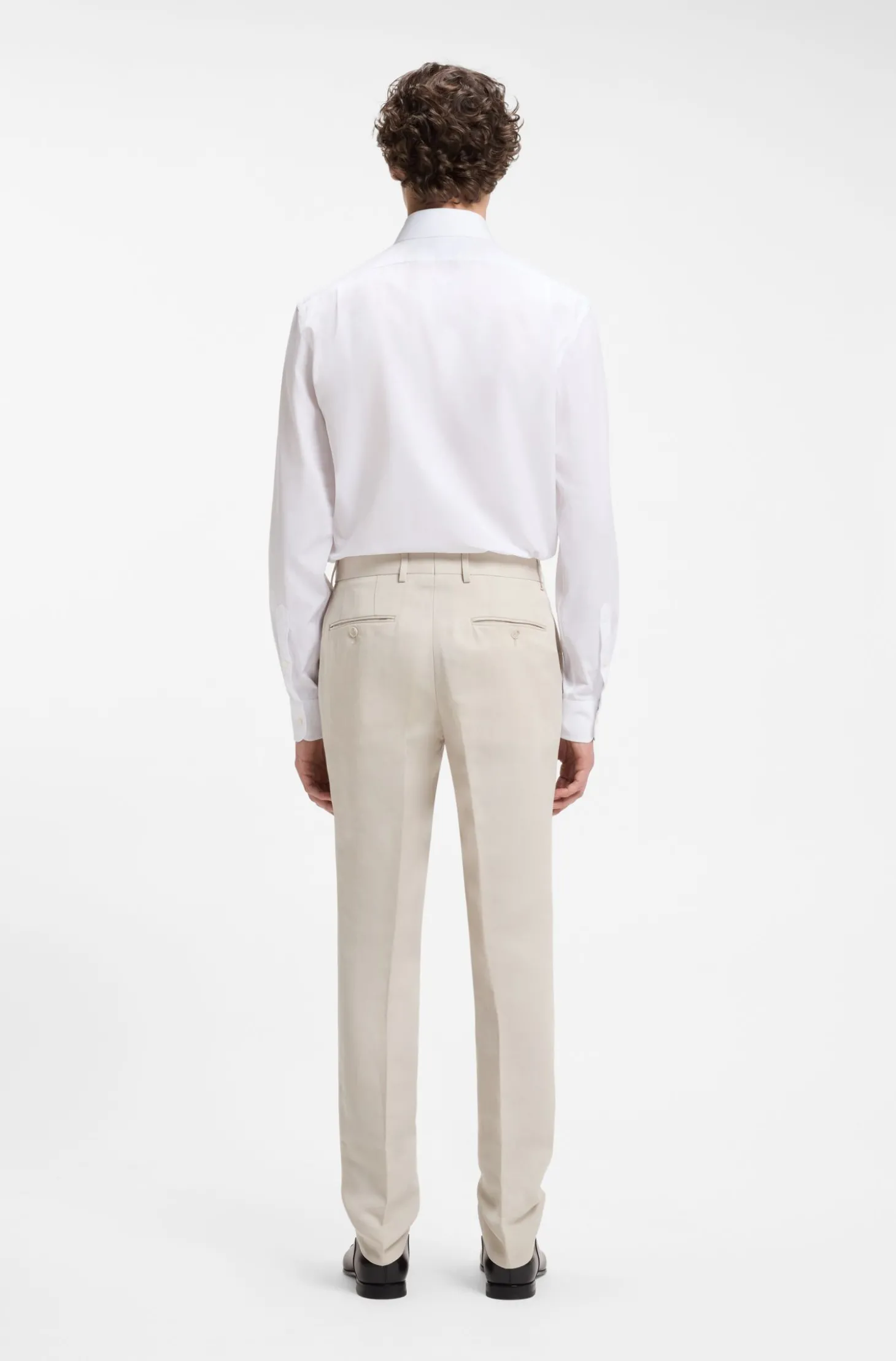 BOSS BY BECKHAM Fein gemusterte Slim-Fit Hose