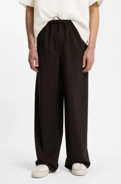 BOSS BY BECKHAM Hose mit Tunnelzug am Bund aus Schurwolle