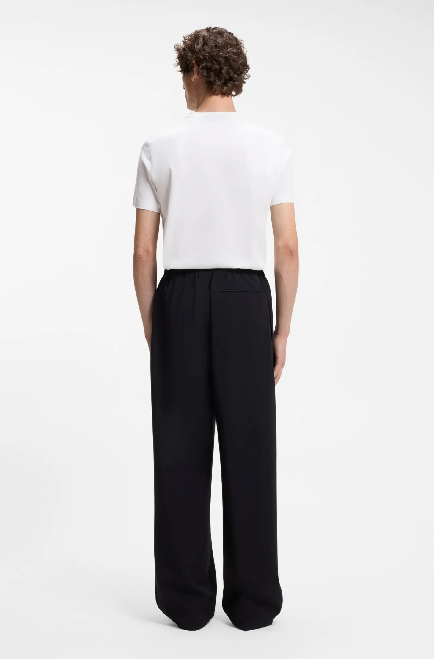 BOSS BY BECKHAM Hose mit Tunnelzug am Bund aus Schurwolle