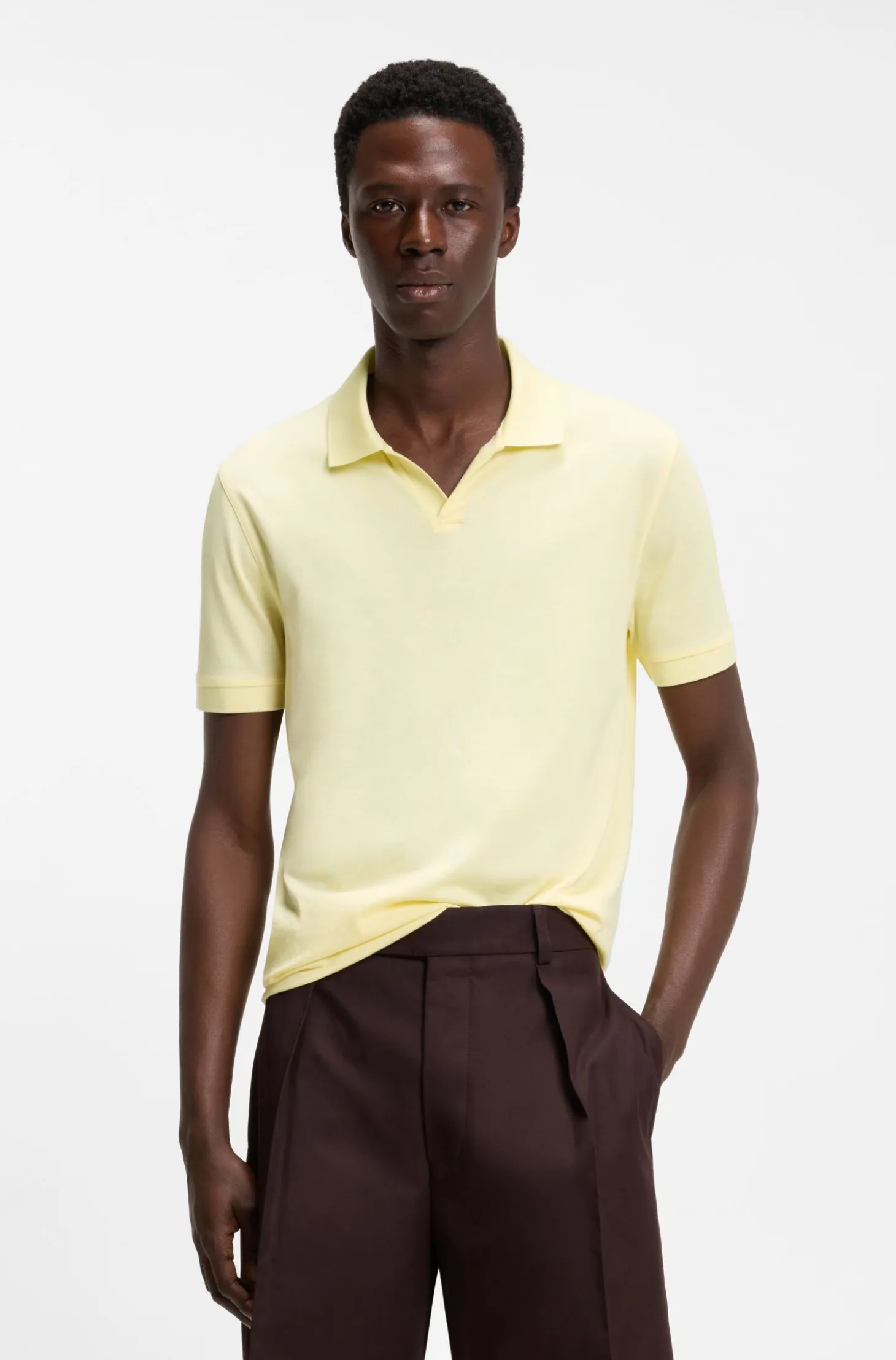 BOSS BY BECKHAM Poloshirt aus Baumwoll-Mix mit Seide