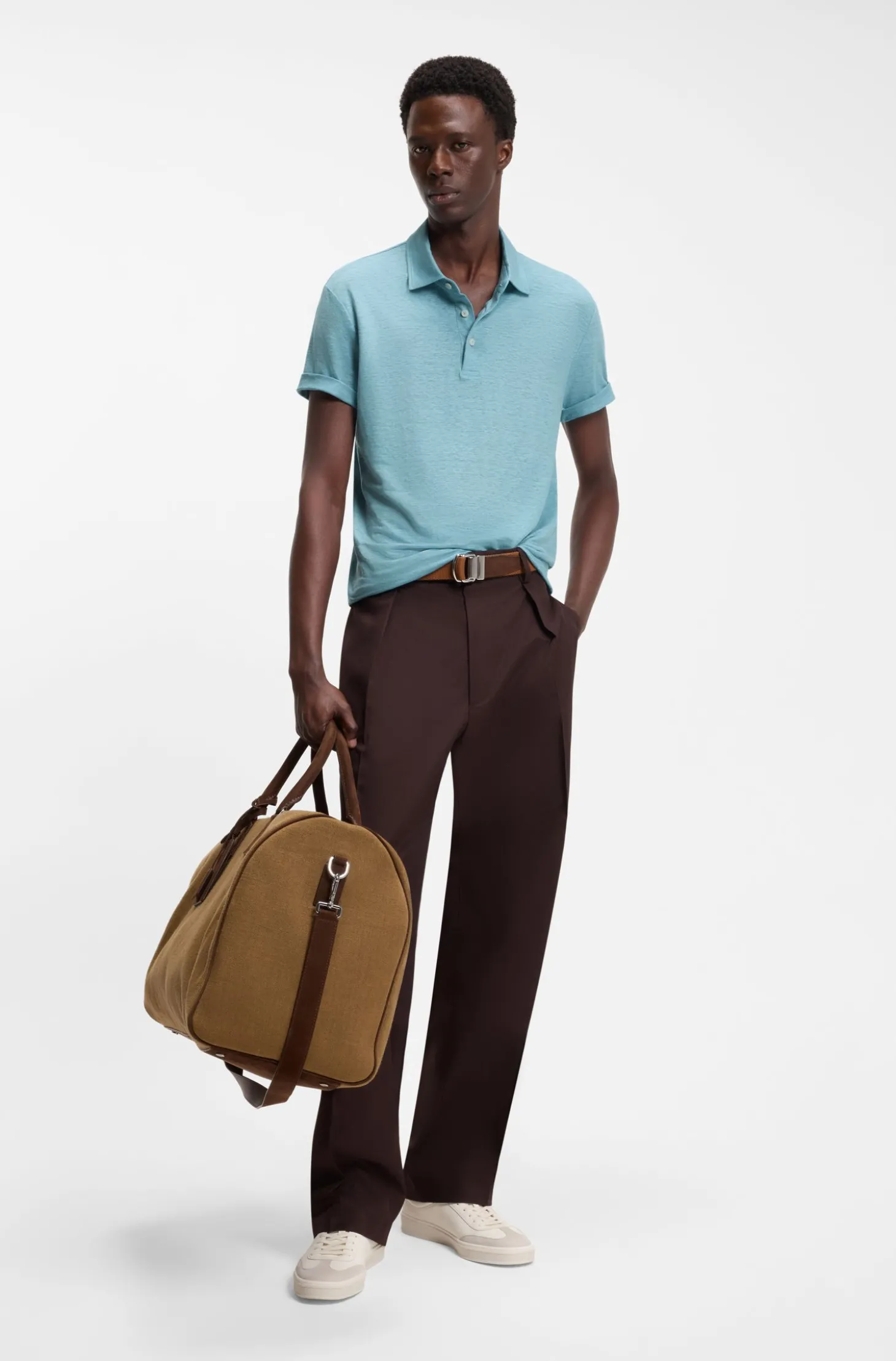 BOSS BY BECKHAM Poloshirt aus Leinen