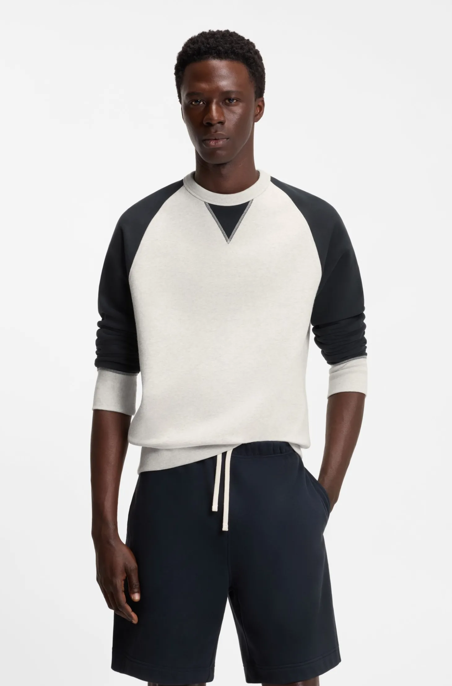 BOSS BY BECKHAM Pullover aus Baumwolle mit Colour-Blocking