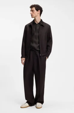 BOSS BY BECKHAM Relaxed-Fit Hemd aus Leinen