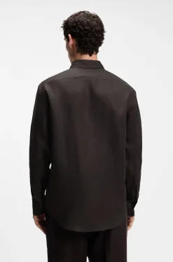 BOSS BY BECKHAM Relaxed-Fit Hemd aus Leinen