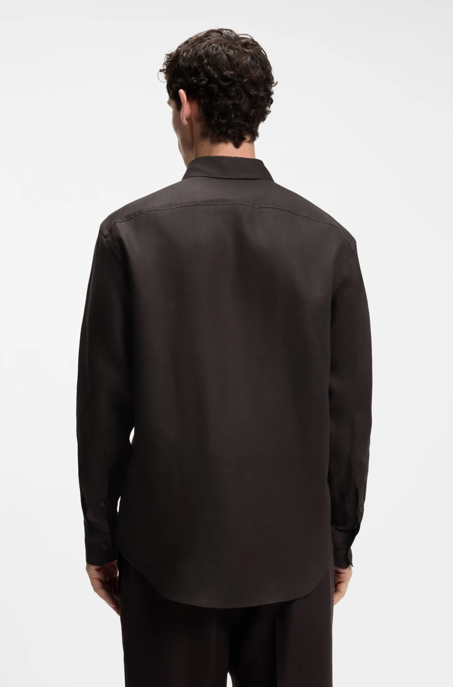 BOSS BY BECKHAM Relaxed-Fit Hemd aus Leinen