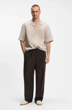 BOSS BY BECKHAM Relaxed-Fit Hose aus Leinen