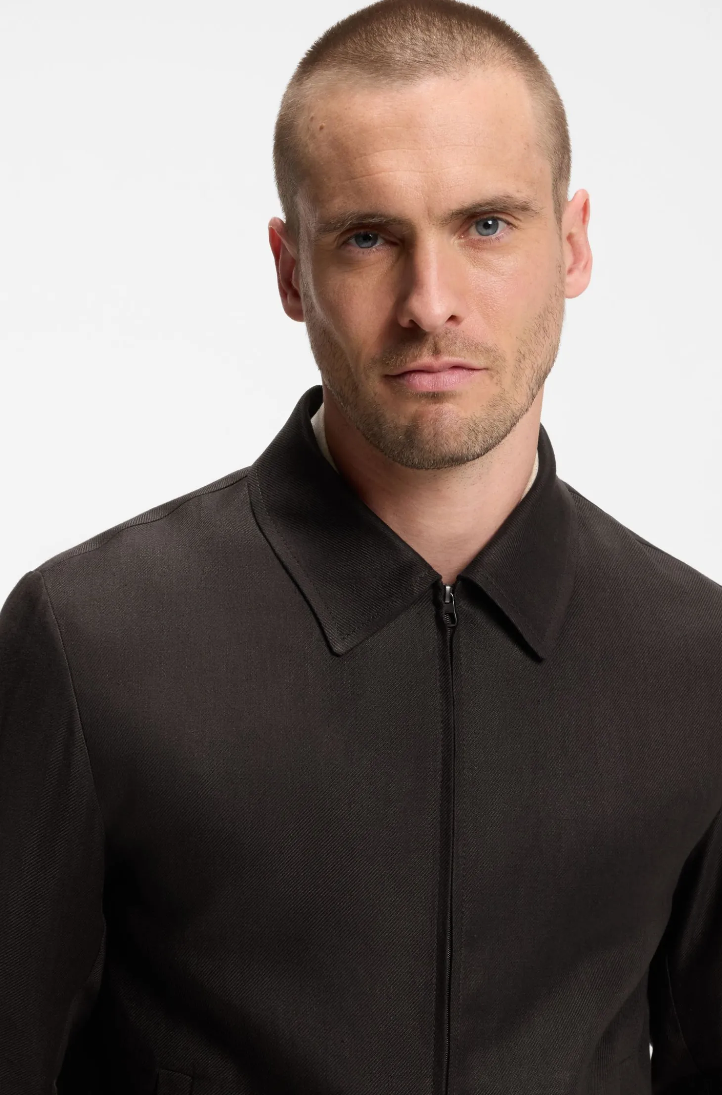 BOSS BY BECKHAM Relaxed-Fit Jacke aus Leinen