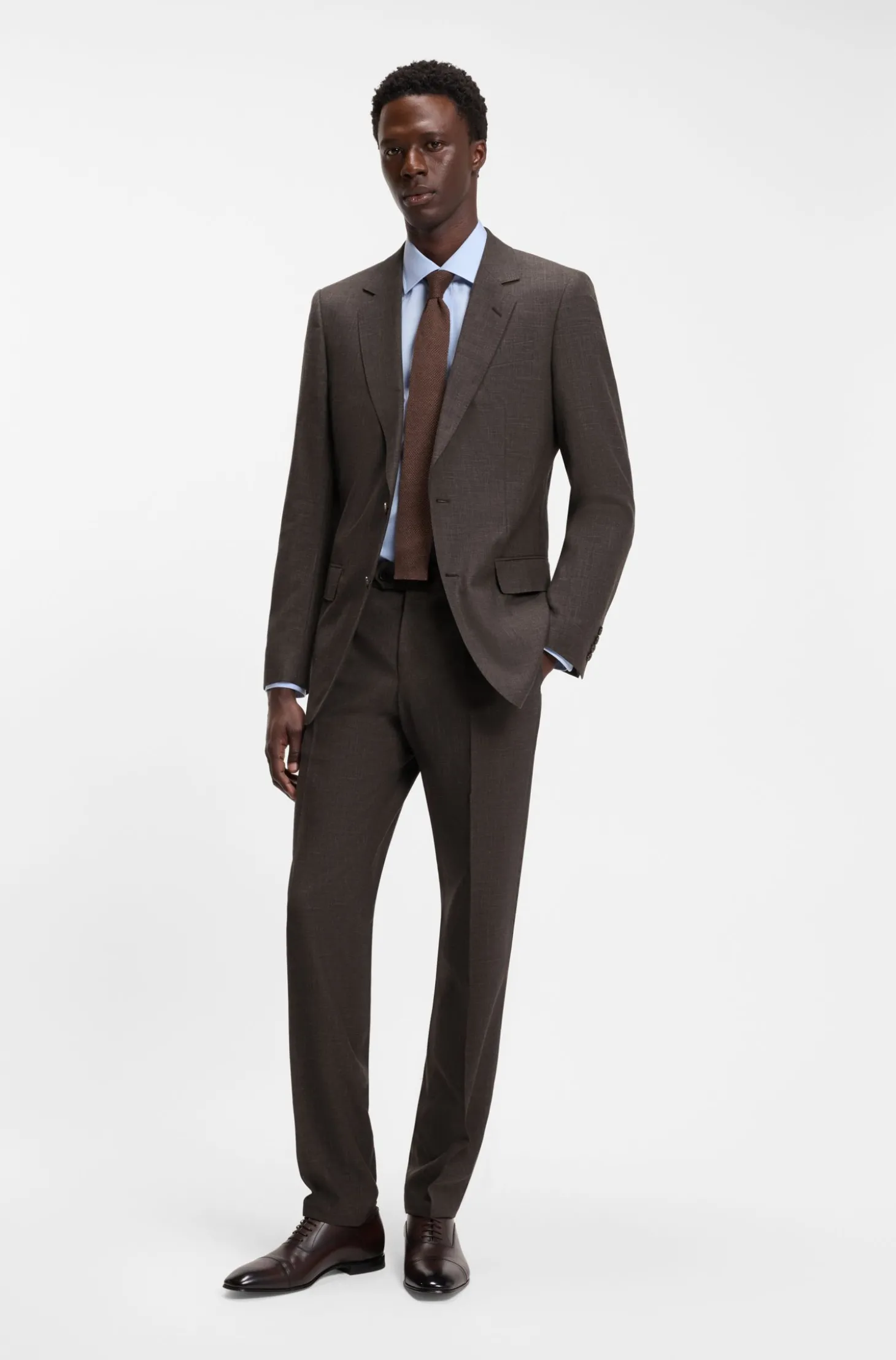 BOSS BY BECKHAM Slim-Fit Anzughose aus Woll-Mix