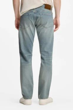 BOSS BY BECKHAM Slim-Fit Jeans aus blauem Stretch-Denim