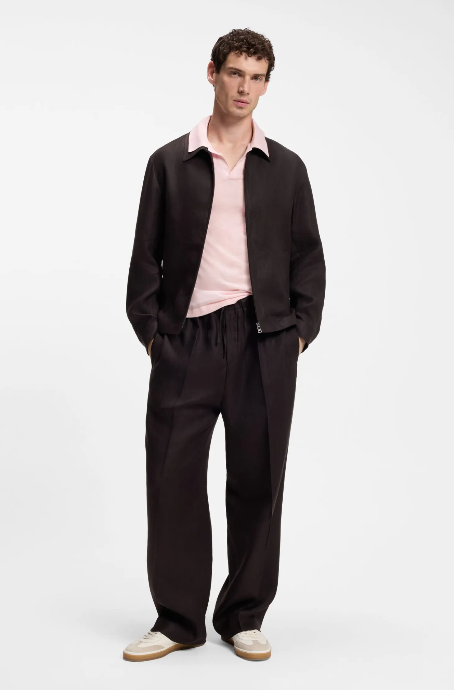 BOSS BY BECKHAM Strick-Polo aus Schurwolle